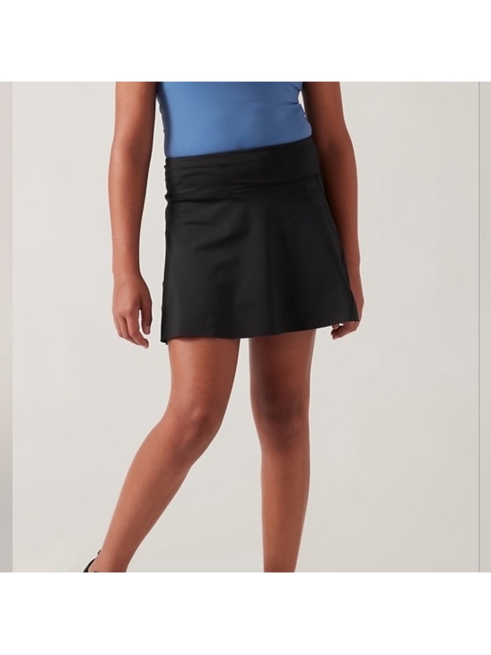 Athleta Girl Black Ace Skort Mini Skirt Size Large/12 Tennis Run Dance Gym